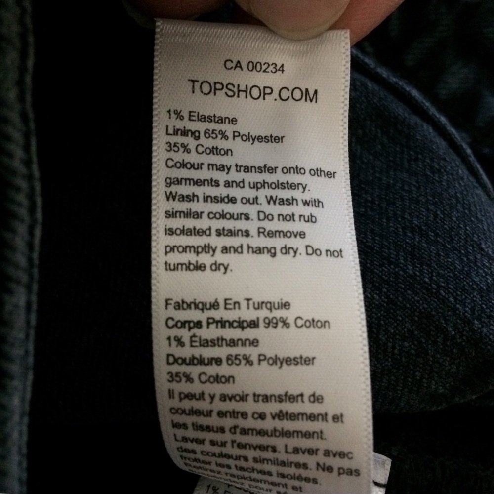 Topshop Raw Hem Crop Straight Leg Jeans In Blue Black - Picture 8 of 10